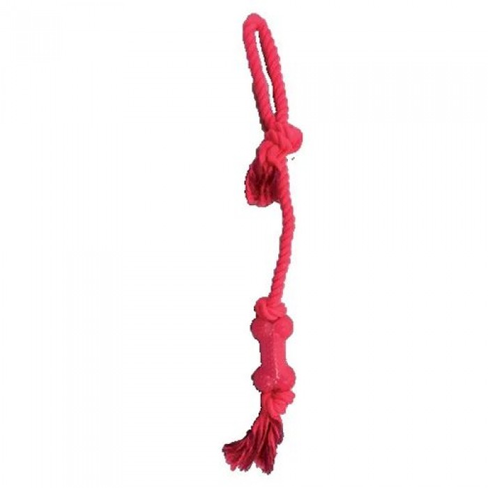 Croci Juice іграшка для собак "Канат з ручкою та кісткою" (малиновий) 50 см