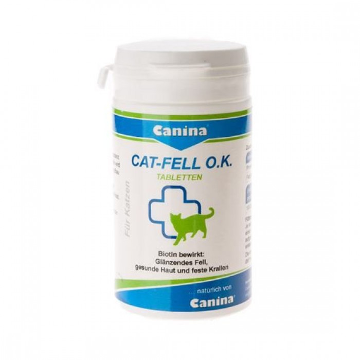 Canina Cat-Fell O.K. вітаміни для котів з проблемами шкіри та шерсті 50 г/100 таб.