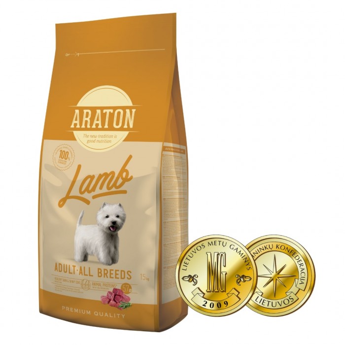 ARATON LAMB Adult All Breeds сухий корм для дорослих собак з ягнятиною 15 кг