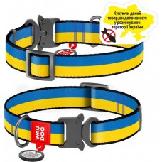 Collar WAUDOG Nylon нашийник "Colors of freedom" з QR паспортом та металевою фурнітурою для собак S
