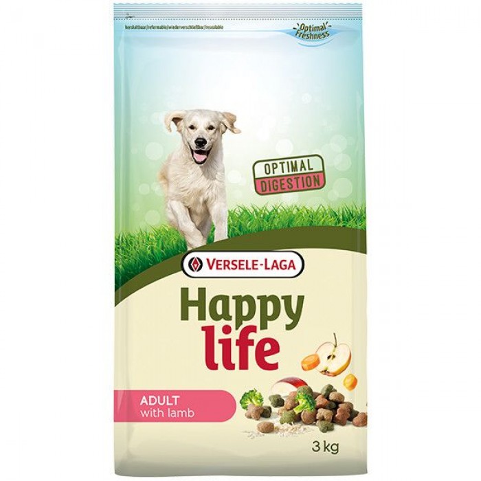 Happy Life Adult with Lamb сухий корм для собак великих порід з ягням 3кг
