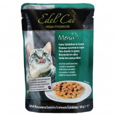 Edel Cat Шматочки з качкою і кроликом у соусі для котів, пауч 100g