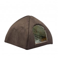 Пухнастики Юрта будиночок для котів і собак малих порід (шоколад) 40х40х35 см