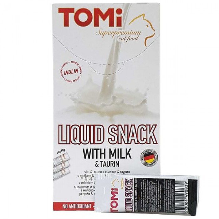TOMI LIQUID SNACK MILK & TAURIN рідкі ласощі для котів з молоком і таурином 10 г