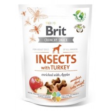Brit Care Dog Crunchy Cracker Insects ласощі для собак з комахами, індичкою та яблуком 200г