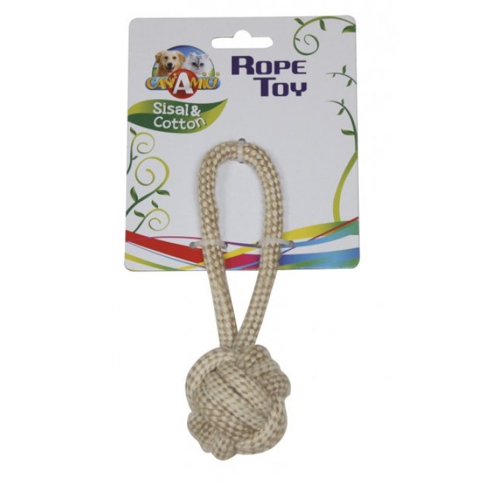 Croci Eco іграшка для собак "Канатний м'яч з ручкою" 5х17 см