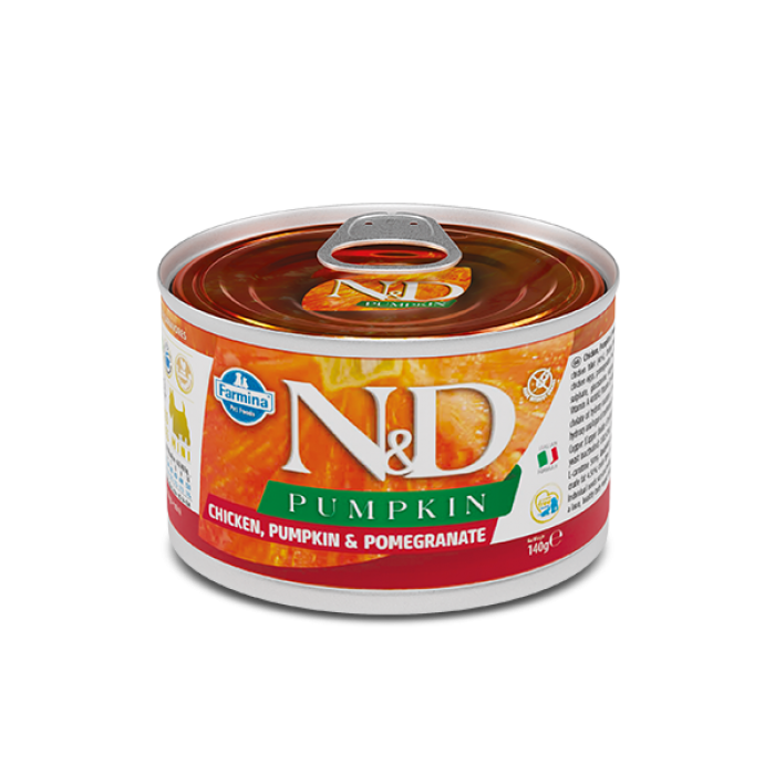 Farmina N&D Grain Pumpkin Chicken Adult Mini для собак дрібних порід з гарбузом, куркою та гранатом 140 г