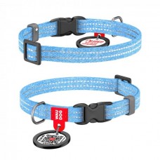 Collar WAUDOG Re-cotton світловідбивний нашийник з QR паспортом для собак (блакитний) XS