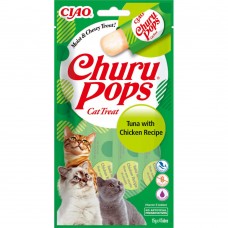 INABA Churu Pops ласощі для котів з тунцем та куркою 4 шт*15 г