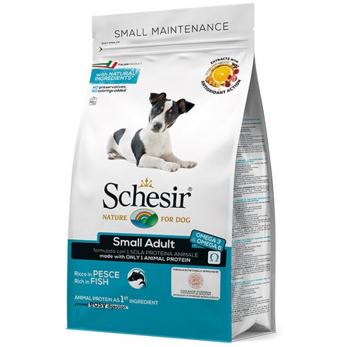 SCHESIR DOG SMALL ADULT FISH сухий корм для собак малих порід з рибою 0,8 кг