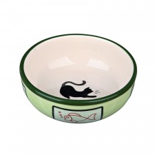 Trixie керамічна миска для котів із кішкою та рибкою 0,35 л/12,5 см