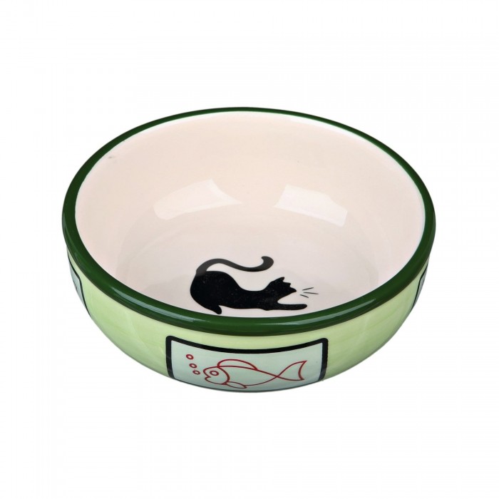 Trixie керамічна миска для котів із кішкою та рибкою 0,35 л/12,5 см