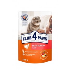 Club 4 Paws Premium вологий корм для котів з індичкою в желе 100 г