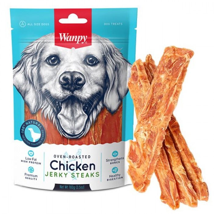 Wanpy Chicken Jerky Steaks ласощі для собак з куркою 100 г
