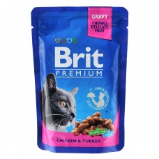 Brit Premium Cat pouch курка та індичка 100g