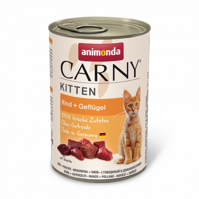 Animonda Carny Kitten Beef + Poultry вологий корм з яловичиною і птицею для кошеня 400 г