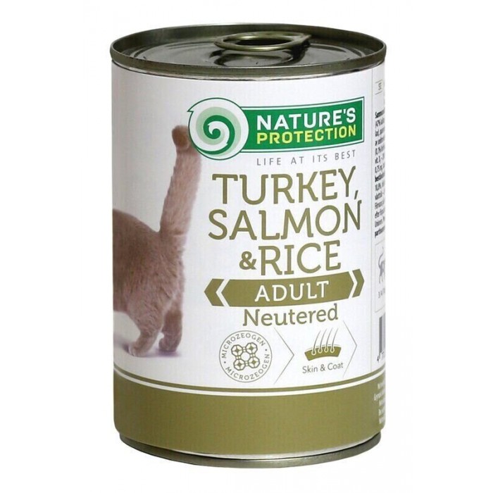 Nature's Protection Neutered Turkey, Salmon & Rice для котів з індичкою, лососем та рисом 400 г*6шт.