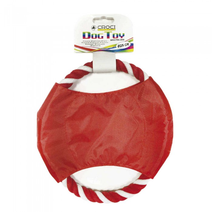 Croci іграшка для собак "Фрізбі з канатом" (червона) 23 см
