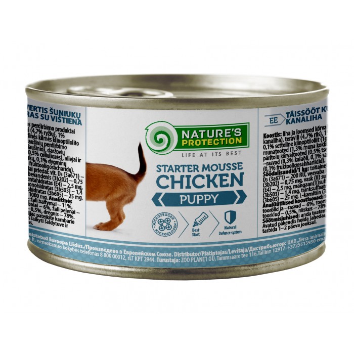 Nature's Protection Puppy Starter Mousse Chicken вологий корм для цуценят з куркою 200 г*6шт.