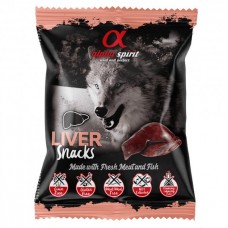 Alpha Spirit Dog Snacks Liver напіввологі ласощі для собак з печінки 50г (кубики)
