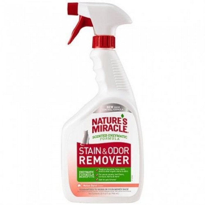 Nature's Miracle "Stain & Odor Remover" спрей для видалення плям та запахів від котів із ароматом дині 946 мл
