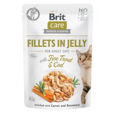 Brit Care Cat pouch філе з тріскою та фореллю в желе 85g