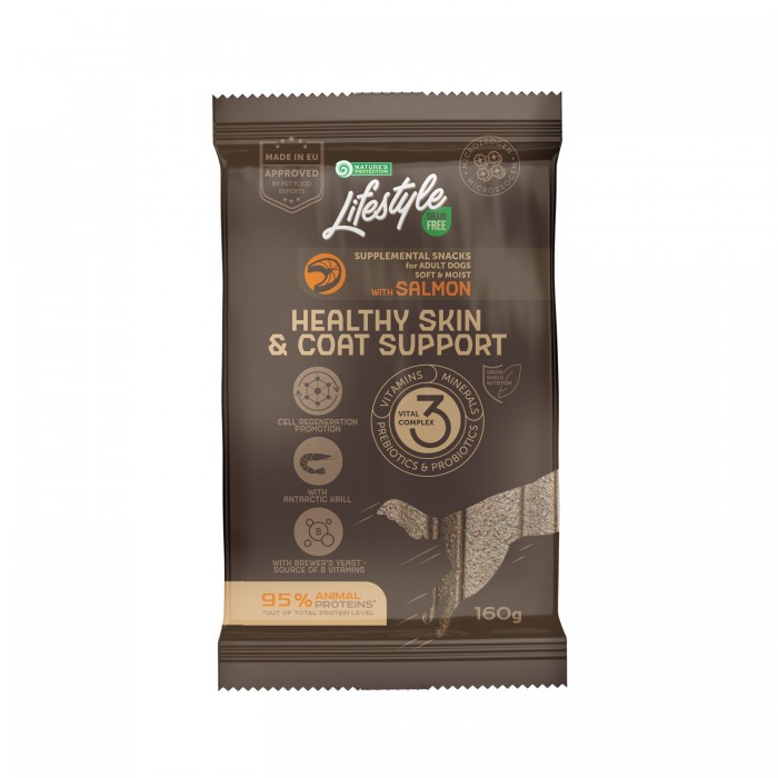 Nature's Protection Lifestyle Grain Free Salmon Healthy Skin & Coat Support ласощі для цуценят з лососем 160 г*6шт.