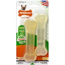 Nylabone Flexi Chew Twin Pack іграшка кістка для собак міні порід з ароматом курки та м'яса 9,5см