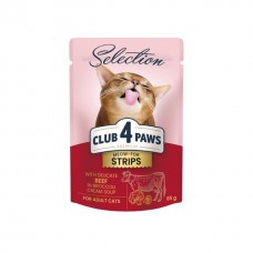 Club 4 Paws Premium Selection для котів з яловичиною в крем-супі з броколі 85 г