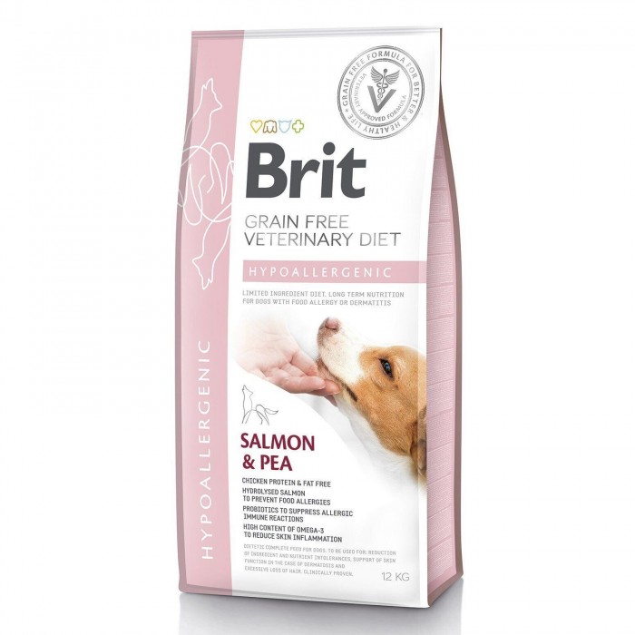 Brit GF VetDiets Dog Hypoallergenic cухий корм для собак з лососем, горохом і гречкою 12 kg 