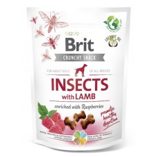 Brit Care Dog Crunchy Cracker Insects ласощі для собак з комахами, ягням та малиною 200г