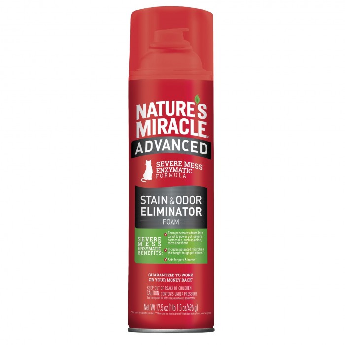 Nature's Miracle "Advanced Stain and Odor Eliminator" аерозоль-піна з посиленою формулою для видалення плям та запахів від котів 518 мл