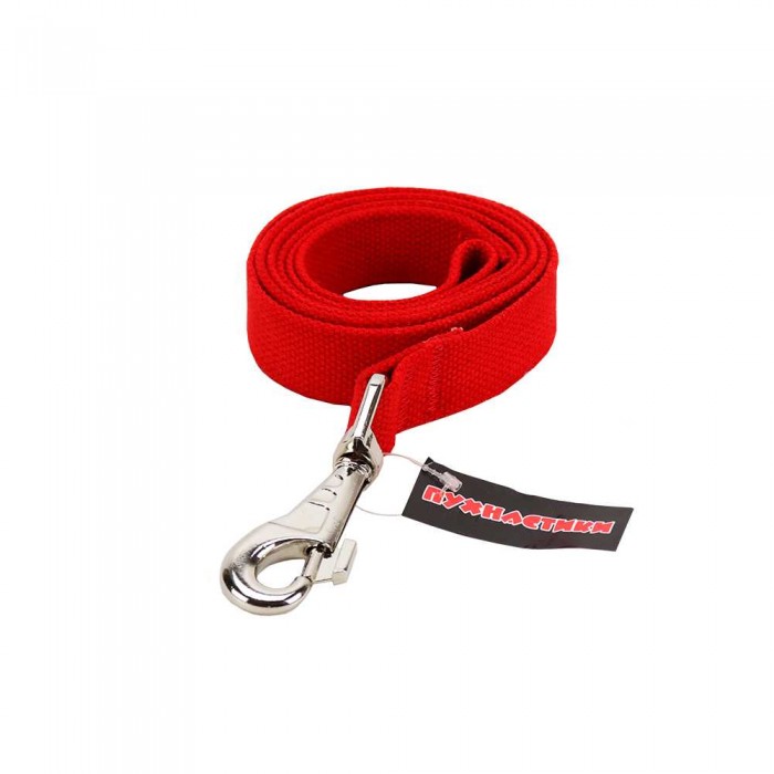 Пухнастики брезентовий повідець для собак L (червоний) 2 м