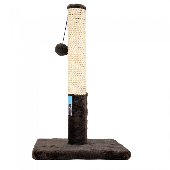 Пухнастики кігтеточка для котів стовпчик на підставці (сизаль) шоколад 30×55 см