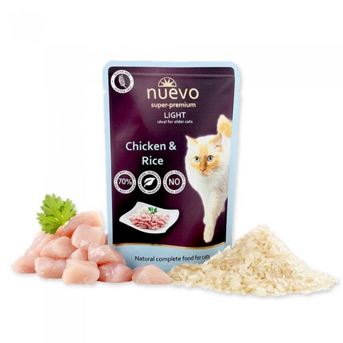 NUEVO LIGHT вологий корм для котів з куркою та рисом 85 г