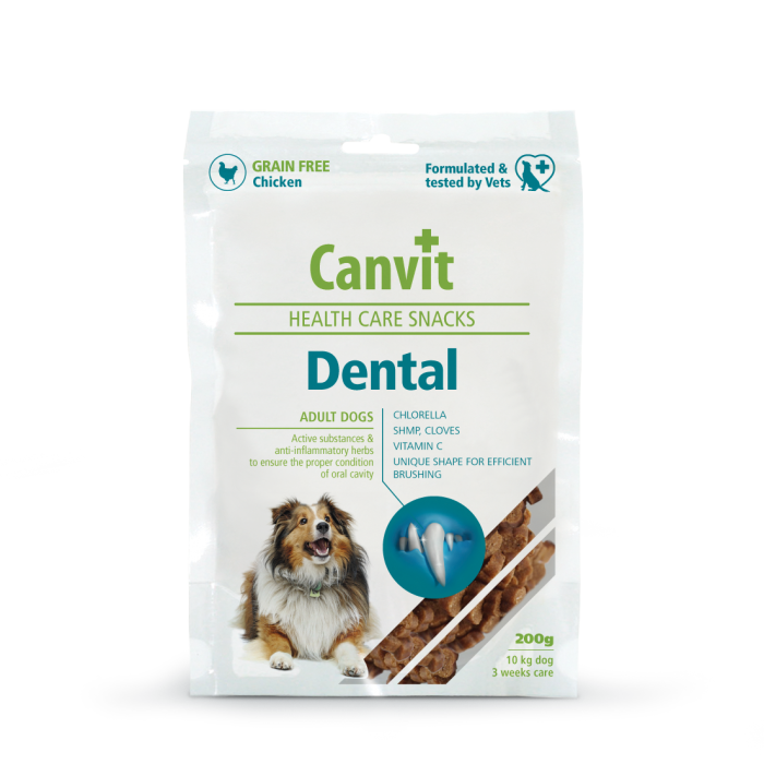 Canvit Dental напіввологі ласощі з куркою для догляду за зубами собак 200 г