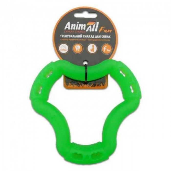AnimAll Fun іграшка для собак "Кільце 6 сторін" (зелена) 15 см​