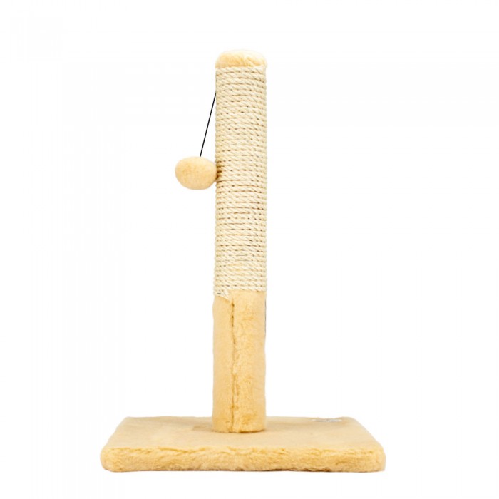 Пухнастики кігтеточка для котів стовпчик на підставці (сизаль) бежева 30×55 см