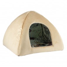 Пухнастики Юрта будиночок для котів і собак малих порід (бежевий) 40х40х35 см