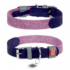 Collar WAUDOG Classic нашийник для собак зі шкіри та бавовни (фіолетовий) S