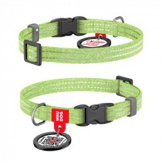 Collar WAUDOG Re-cotton світловідбивний нашийник з QR паспортом для котів та собак (салатовий) XS