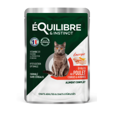 Equilibre & Instinct вологий корм для стерилізованих котів з куркою, гарбузом і цитрусовими в соусі 85г*12 шт