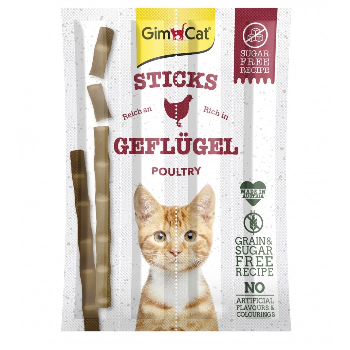 GimCat Sticks Poultry - ласощі для котів, зі свійською птицею 4шт.