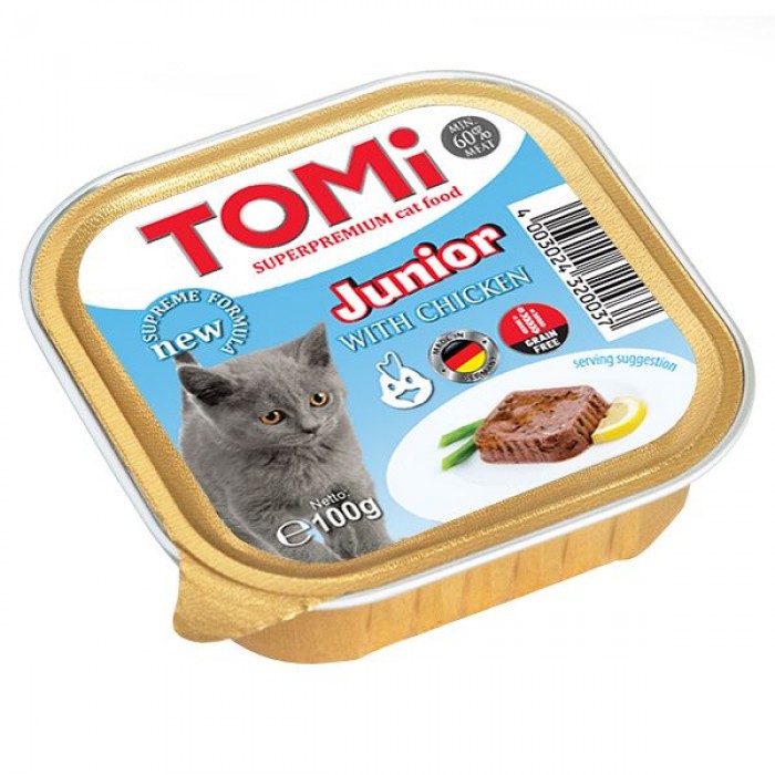 TOMI JUNIOR паштет з куркою для кошенят 100 г