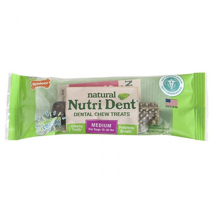 Nylabone Nutri Dent Natural Medium ласощі для чистки зубів у собак середніх порід 30шт/уп