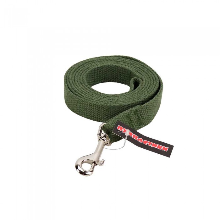 Пухнастики брезентовий повідець для собак М (зелений) 2 м