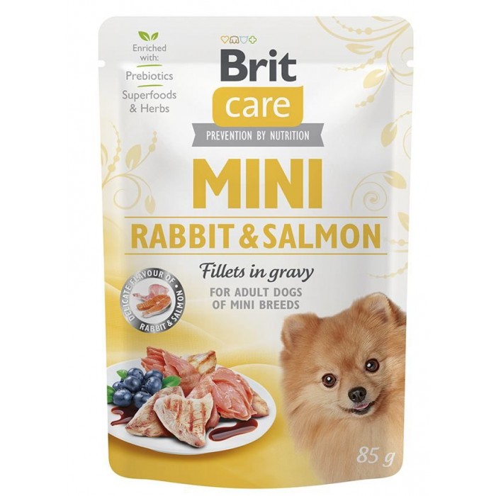 Brit Care Mini pouch філе кролика з лососем у соусі 85g