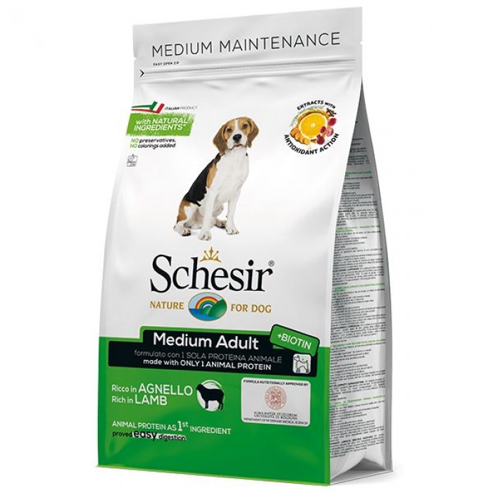 SCHESIR DOG MEDIUM ADULT сухий корм для собак середніх порід з ягням 3 кг