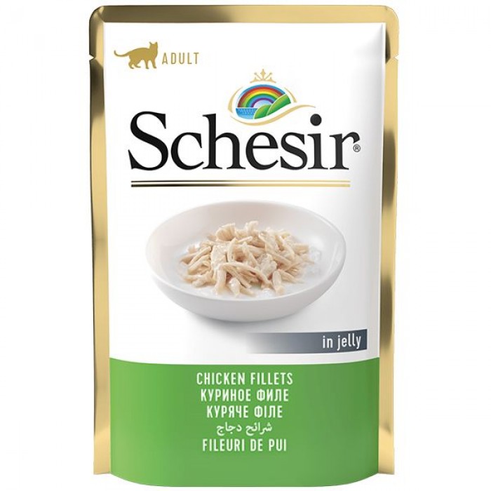 Schesir Chicken Fillets вологий корм для дорослих котів з куркою желе 85 г