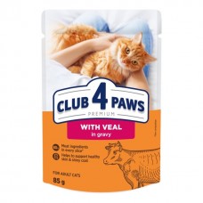 Club 4 Paws Premium вологий корм для котів з телятиною в соусі 85 г